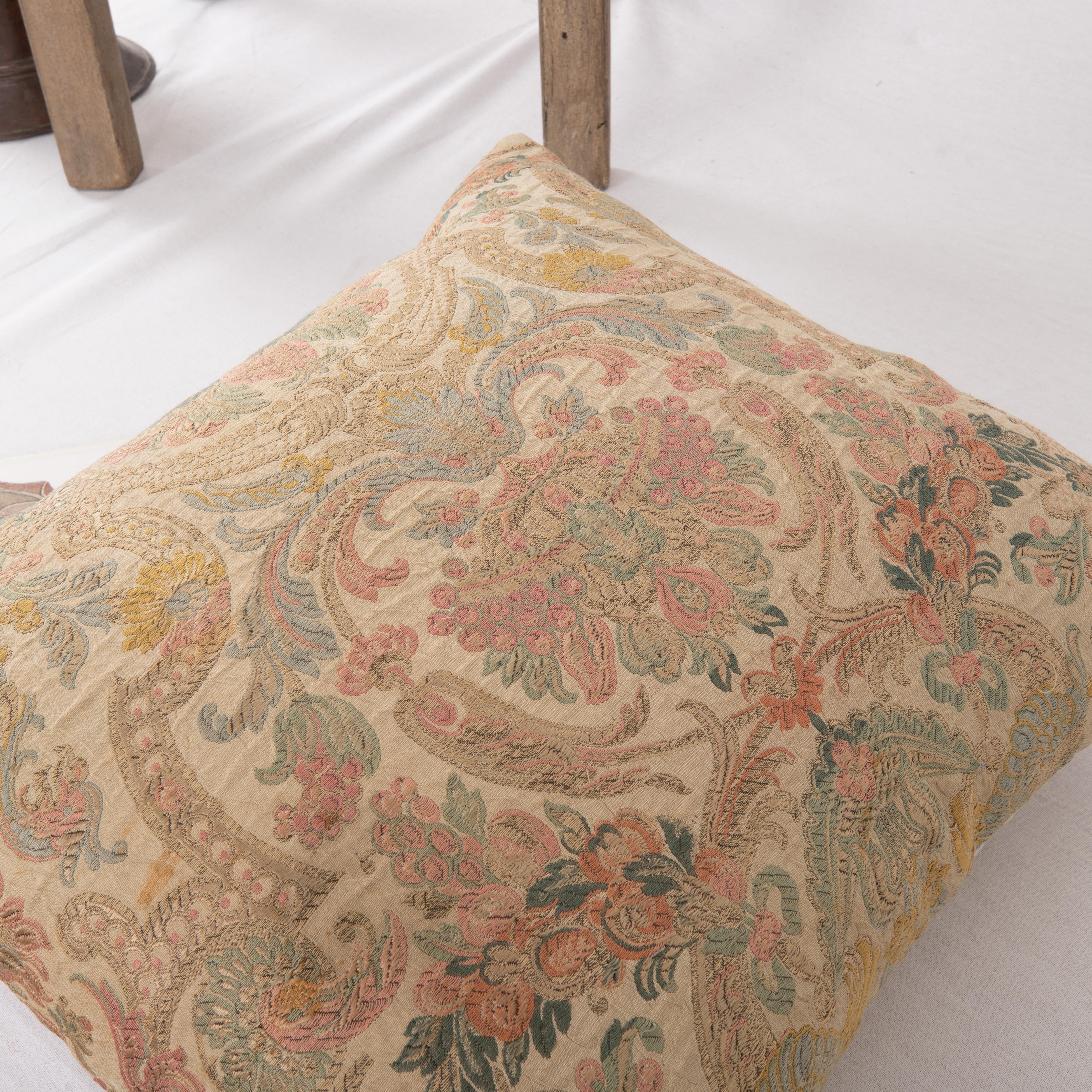 Woven Pillow Cover Made from an Early 20th C. European Textile For Sale