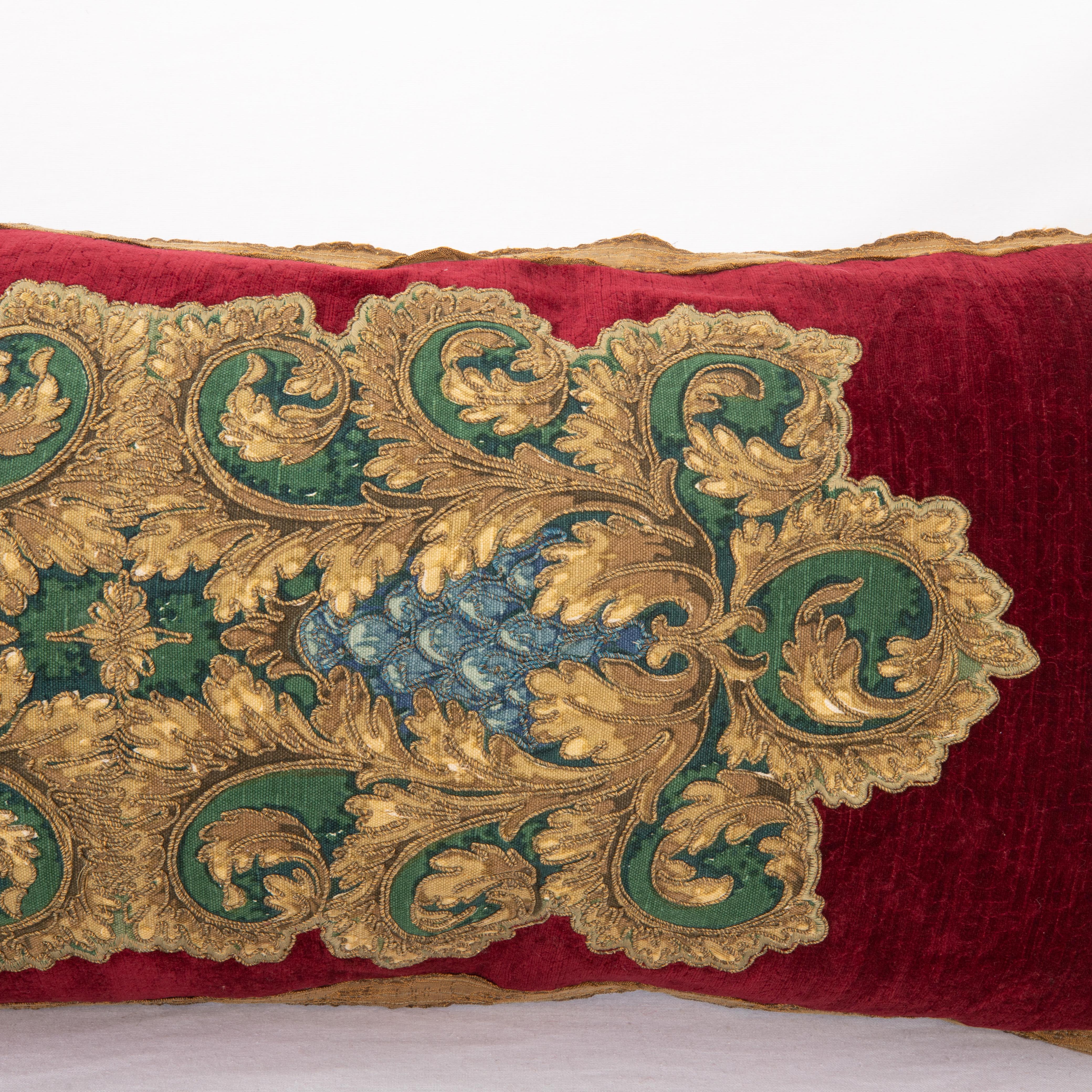 20th Century Pillow Cover Made from an early 20th C. Italian Embroidery For Sale