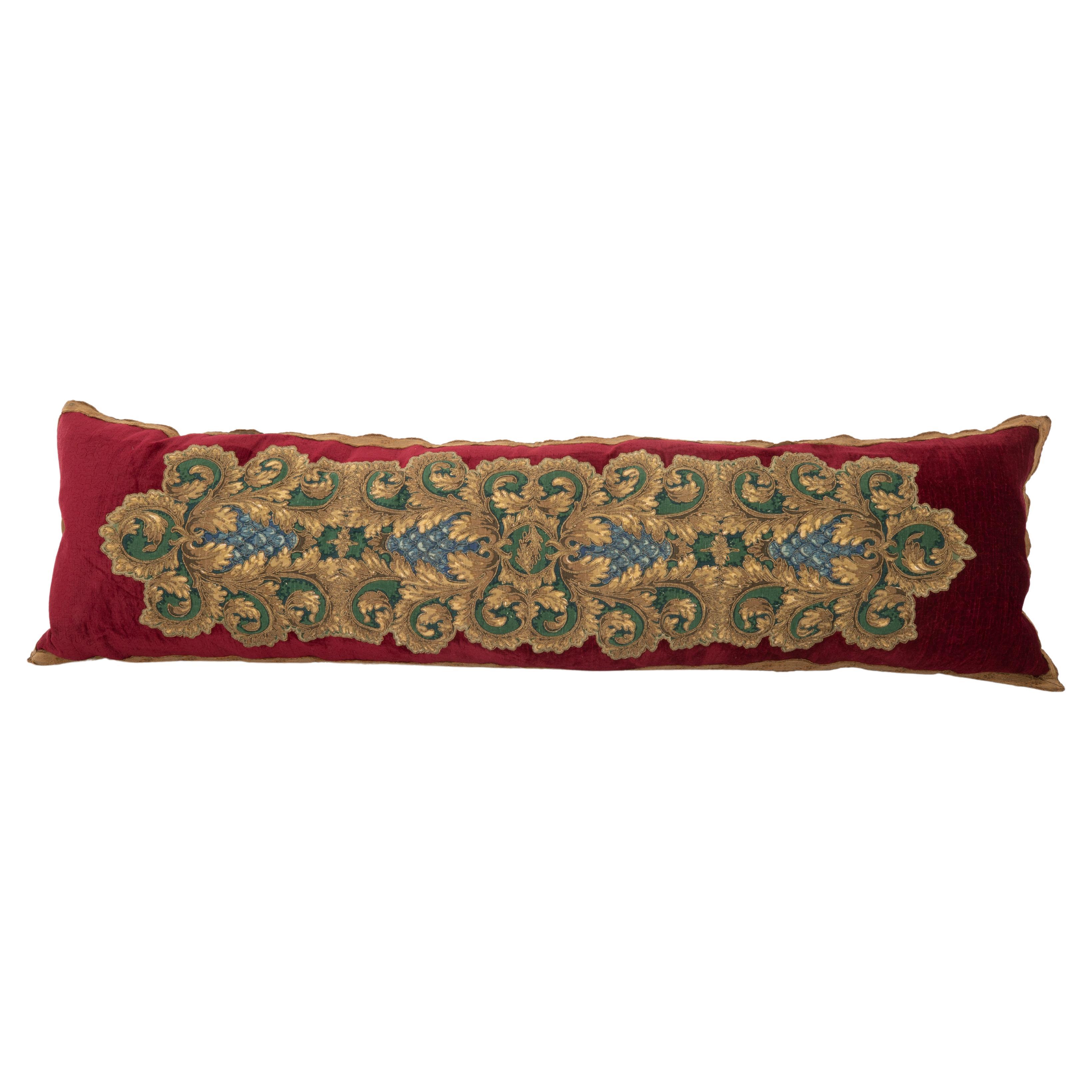 Pillow Cover Made from an early 20th C. Italian Embroidery