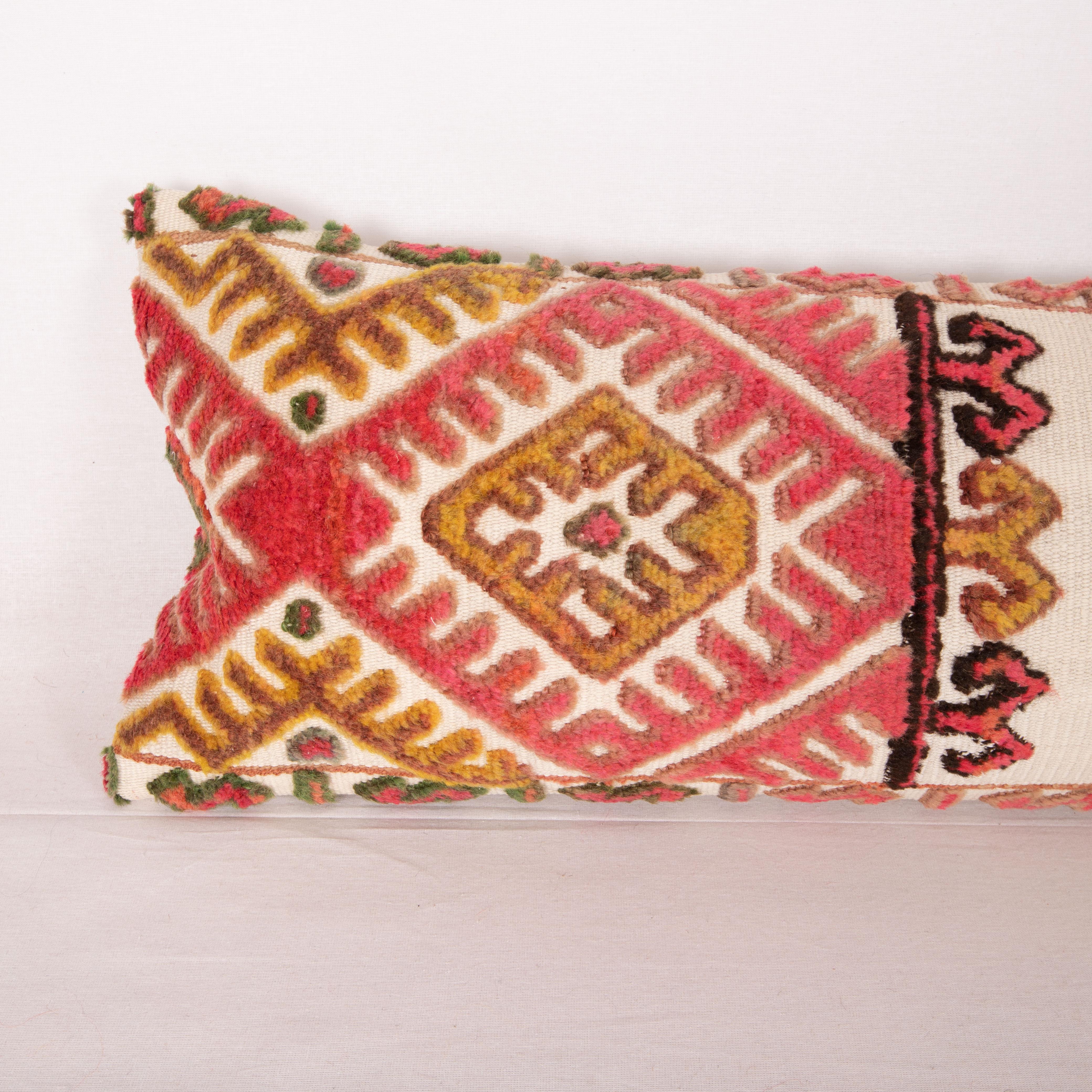 Tribal Pillow Cover Made from an Early 20th C. Karakalpak Tent Band, Uzbekistan