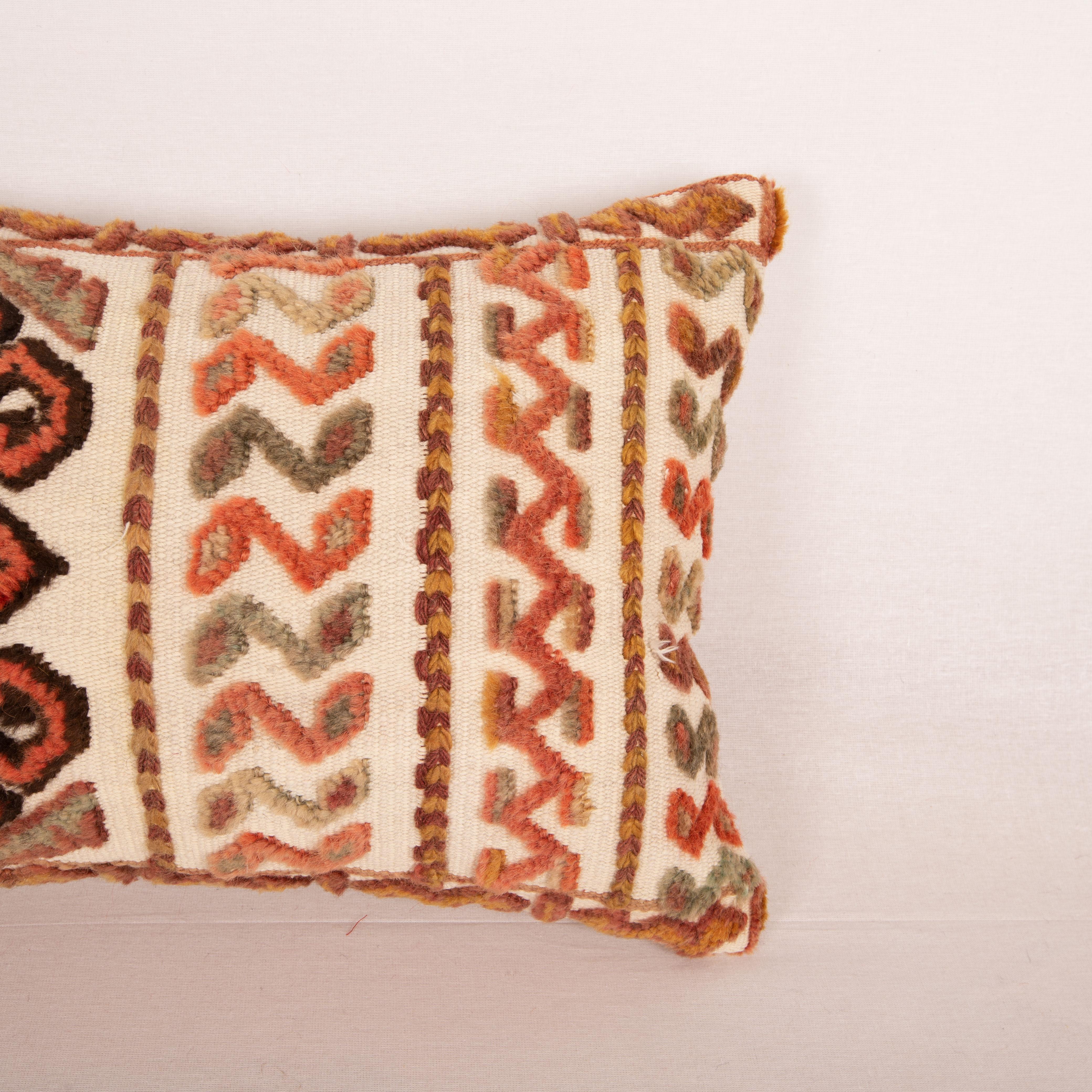 Tribal Pillow Cover Made from an Early 20th C. Karakalpak Tent Band, Uzbekistan For Sale