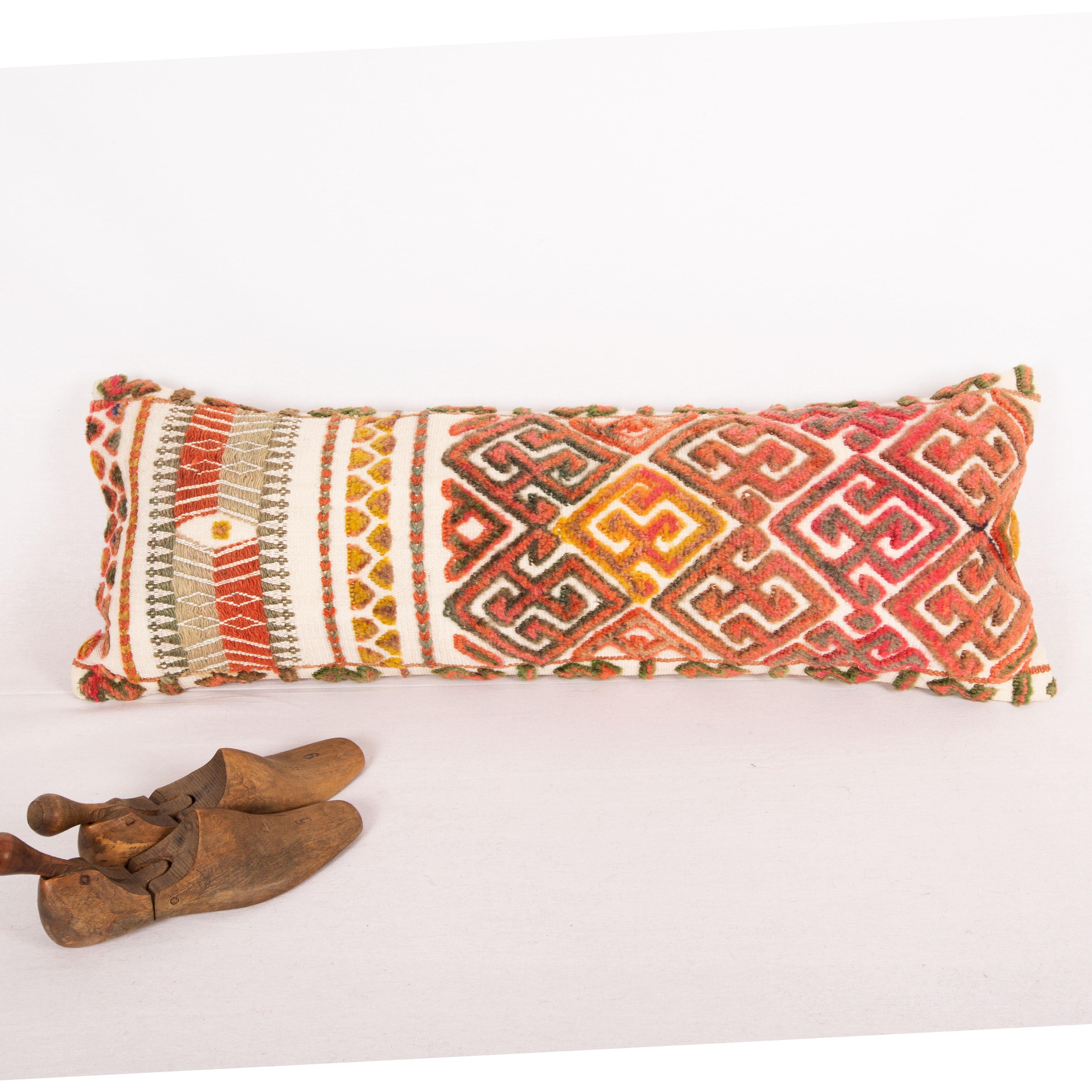 Tribal Pillow Cover Made from an Early 20th C. Karakalpak Tent Band, Uzbekistan