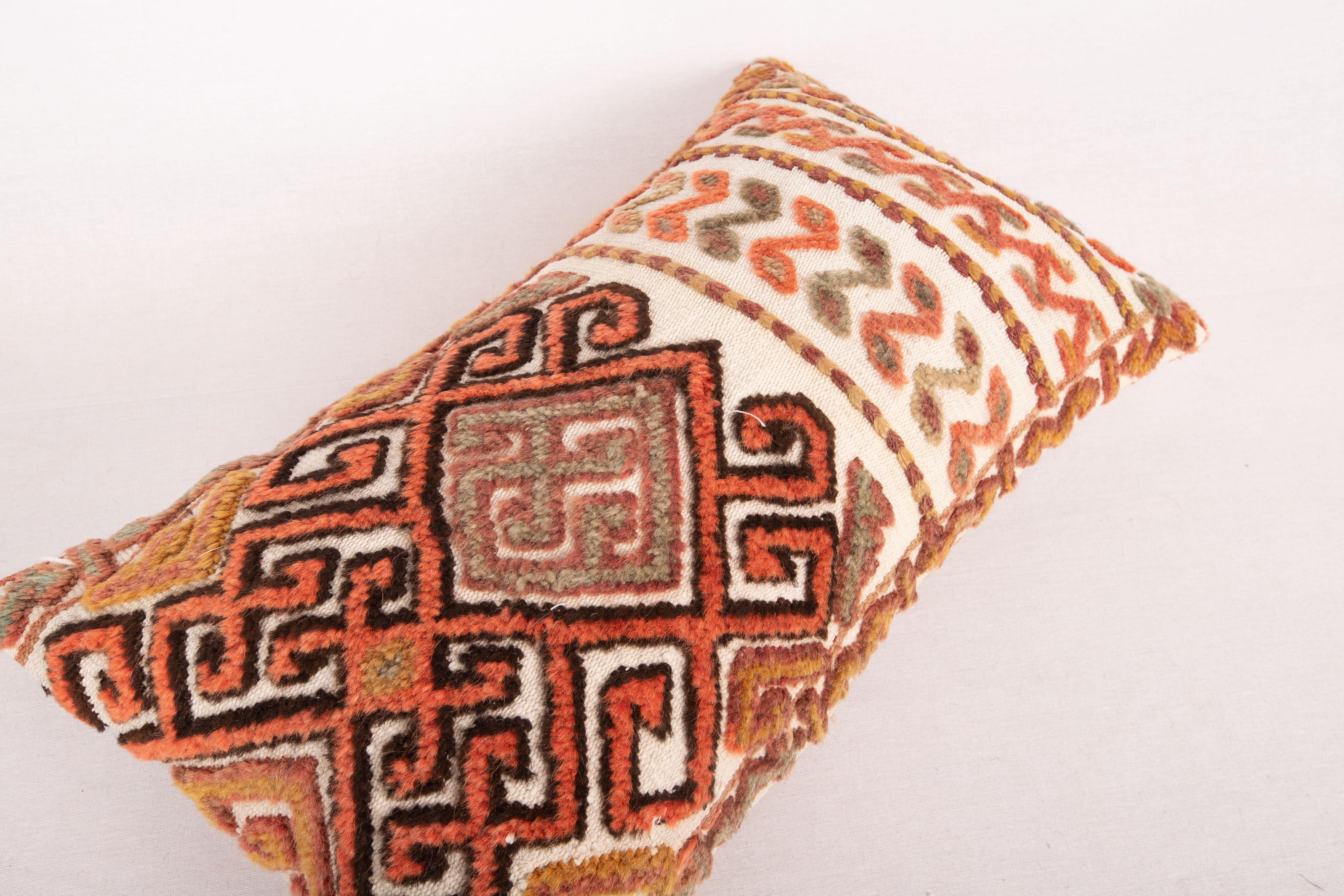 Wool Pillow Cover Made from an Early 20th C. Karakalpak Tent Band, Uzbekistan For Sale