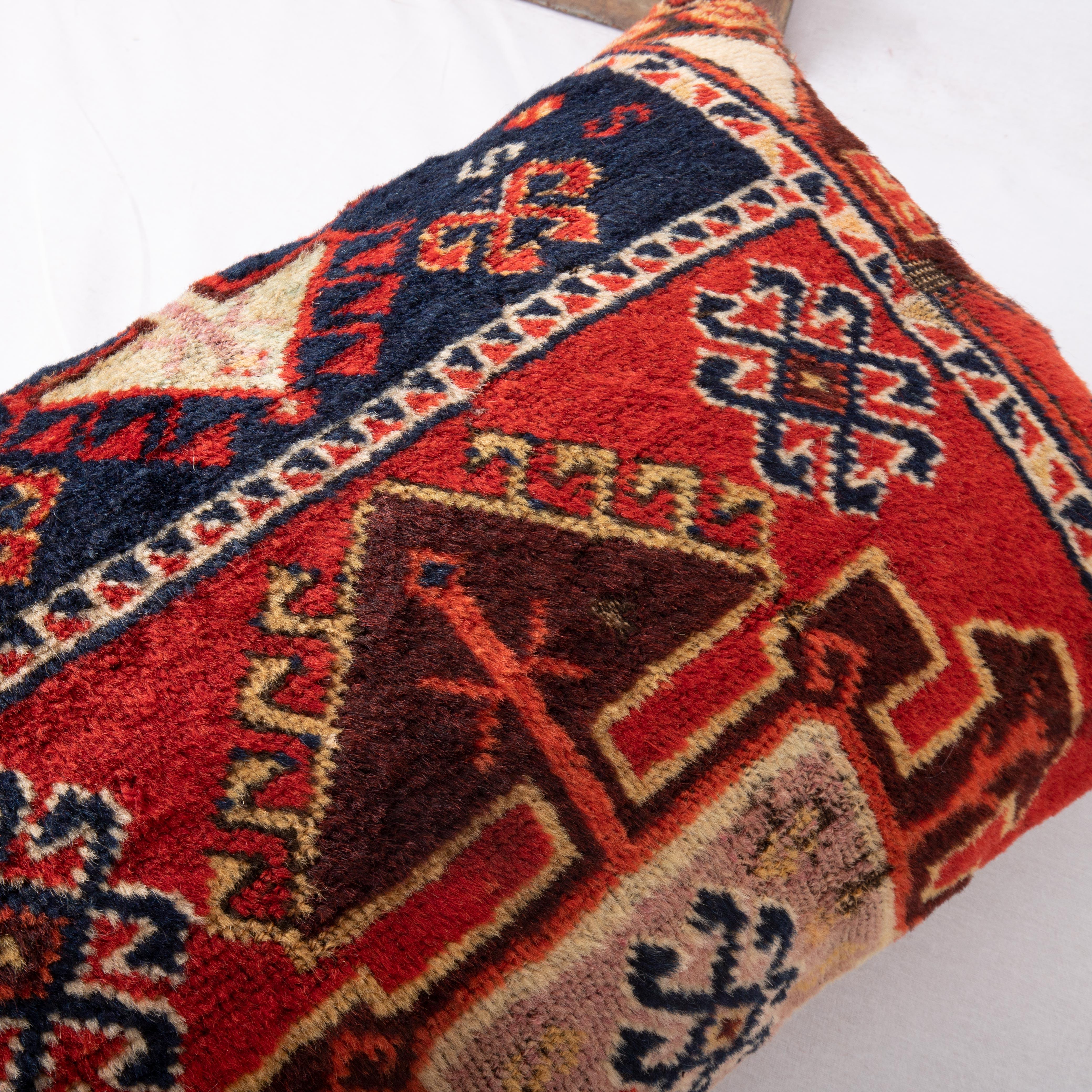 Pillow Cover Made from an Eastern Anatolian Antique Rug Fragment, 19th Century For Sale 1