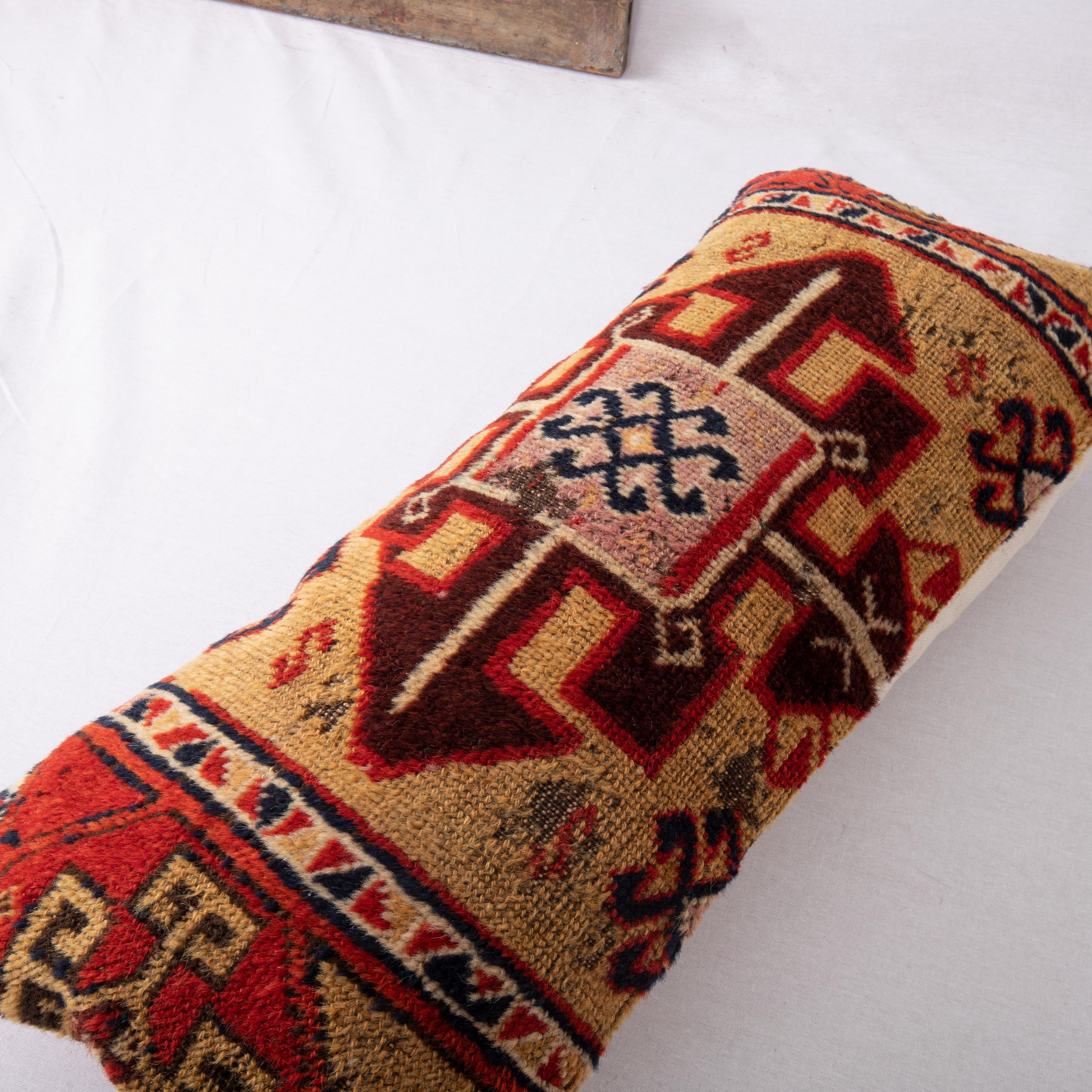 Pillow Cover Made from an Eastern Anatolian Antique Rug Fragment, 19th Century In Fair Condition For Sale In Istanbul, TR