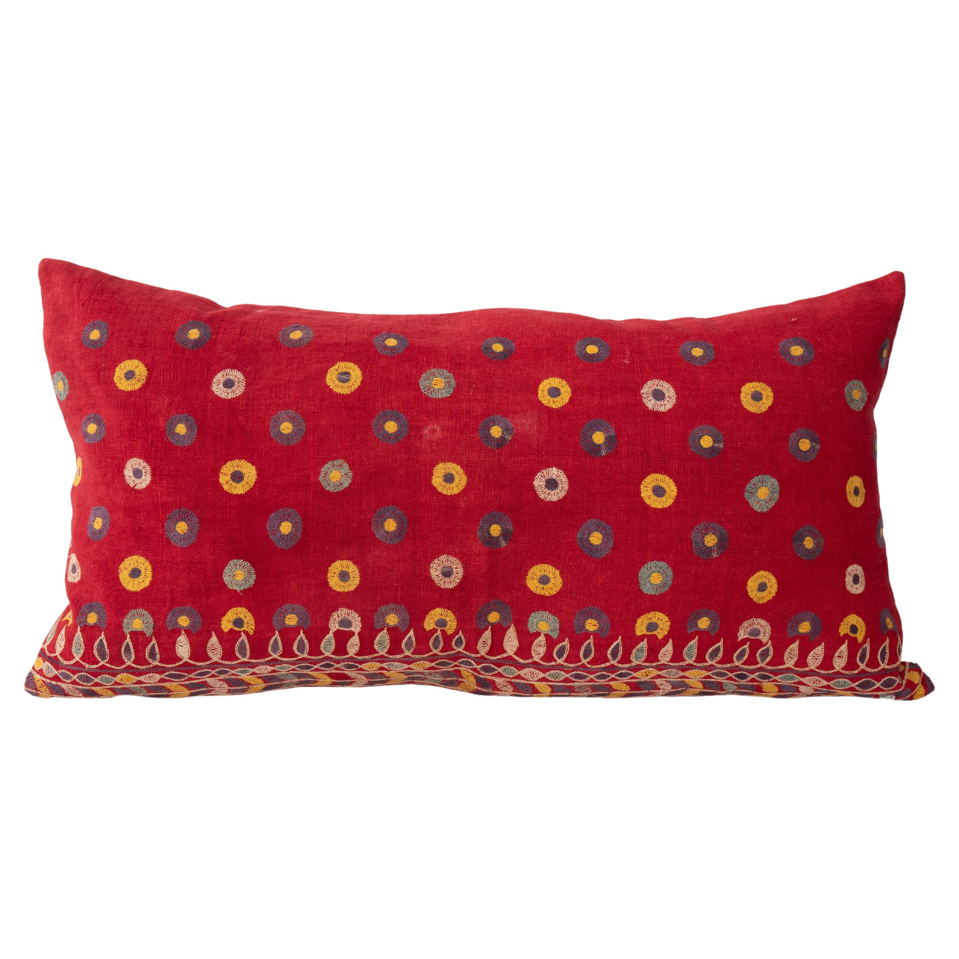 Pillow Cover Made from an Ebroidery from Gujarat, India, Mid-20th Century For Sale