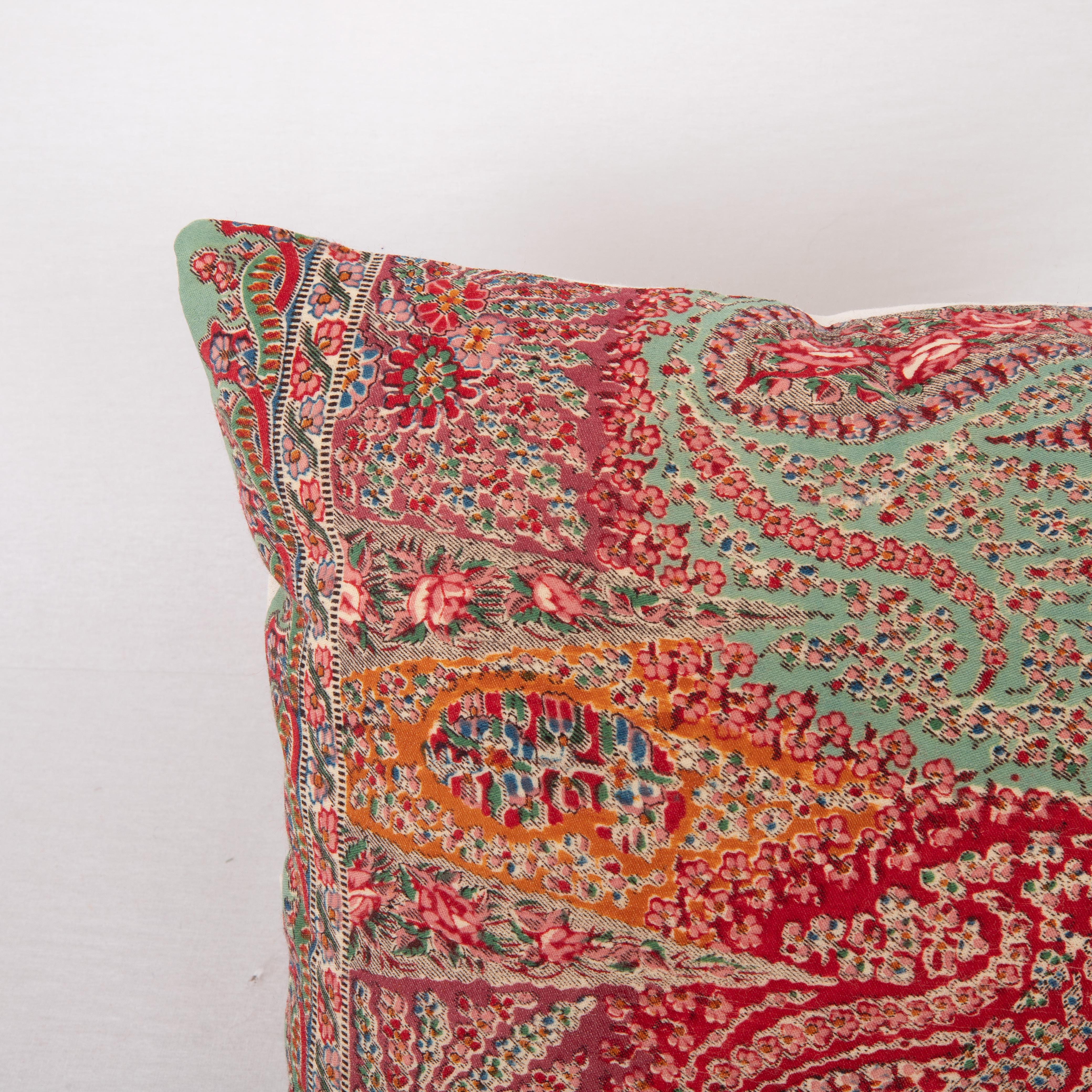 Late Victorian  Pillow Cover Made from an English Printed Shawl, 19th C. For Sale