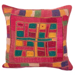 Vintage Pillow Cover Made from an Indian Banjara Embroidery, mid 20th C.