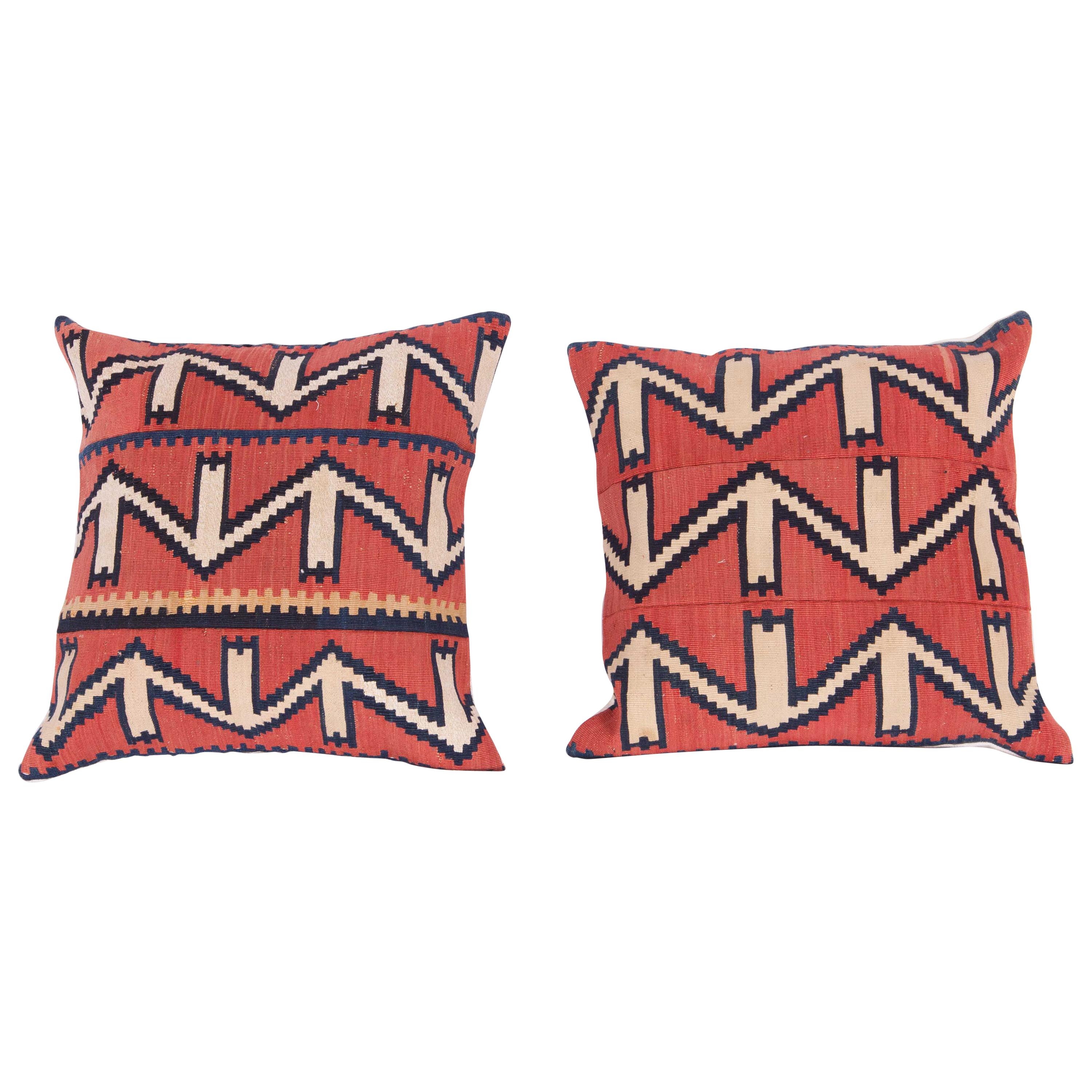 Pillow / Cushion Covers Made from an Antique Kuba Kilim, 19th Century