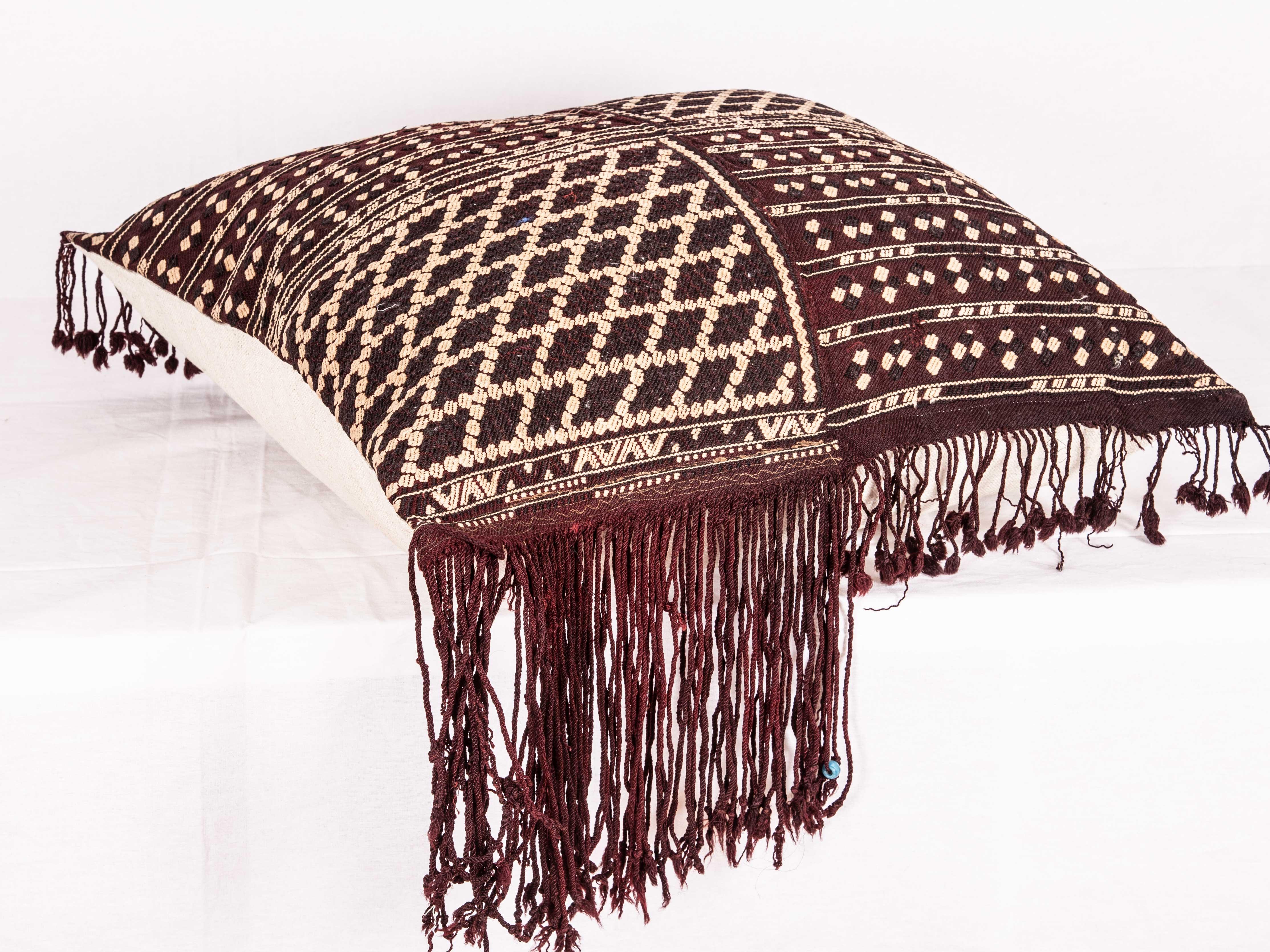 Hand-Woven Pillow Fashioned from an Early 20th Century Western Anatolaian Pomak Apron