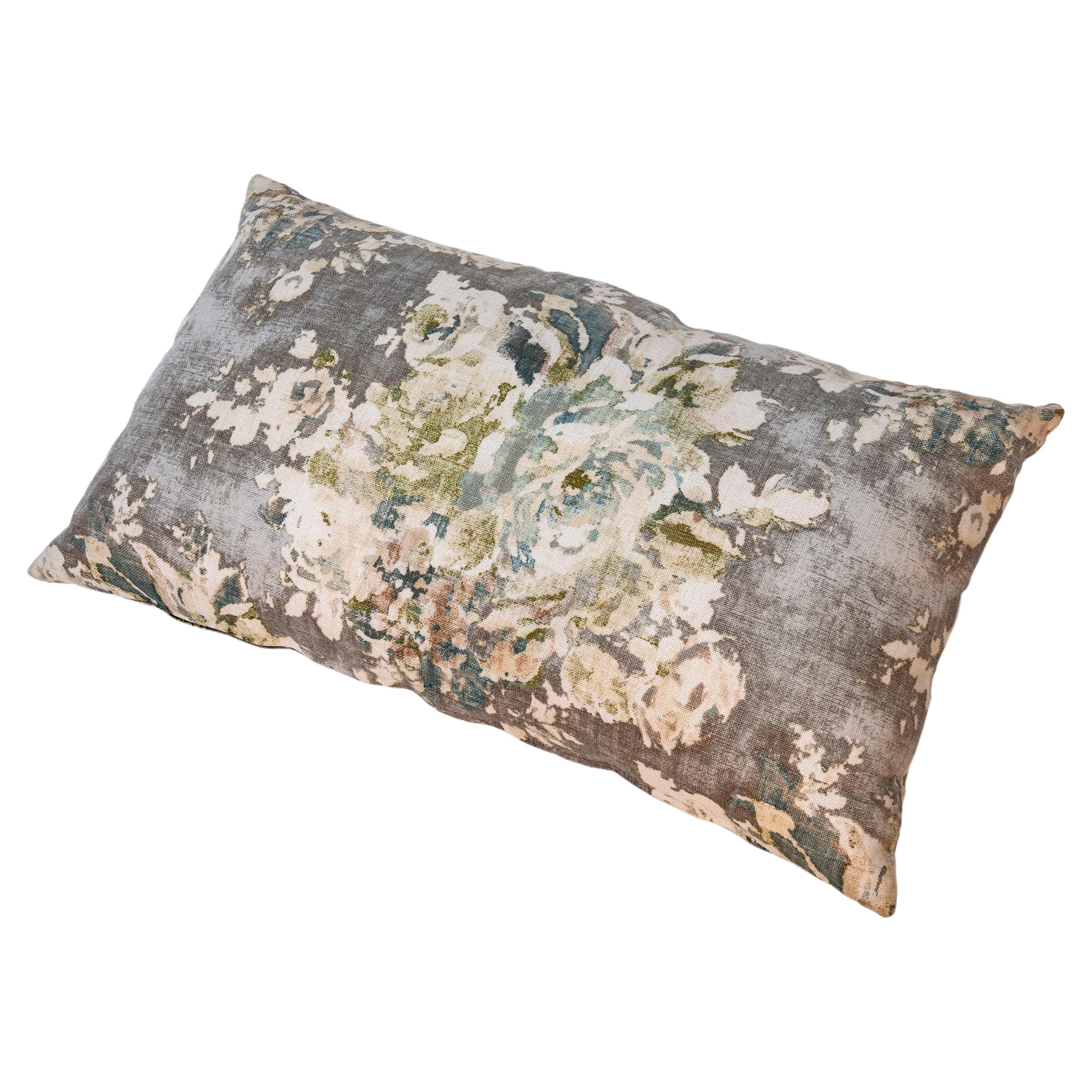 Printed Linen King-Size Zippered Pillow For Sale