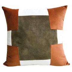 Pillow Genuine Leather Detailed Velvet by Hermhaus