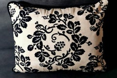 Italian Pillow Handmade in Dedar Moire’ Fabric Velvet on the Back 1960s