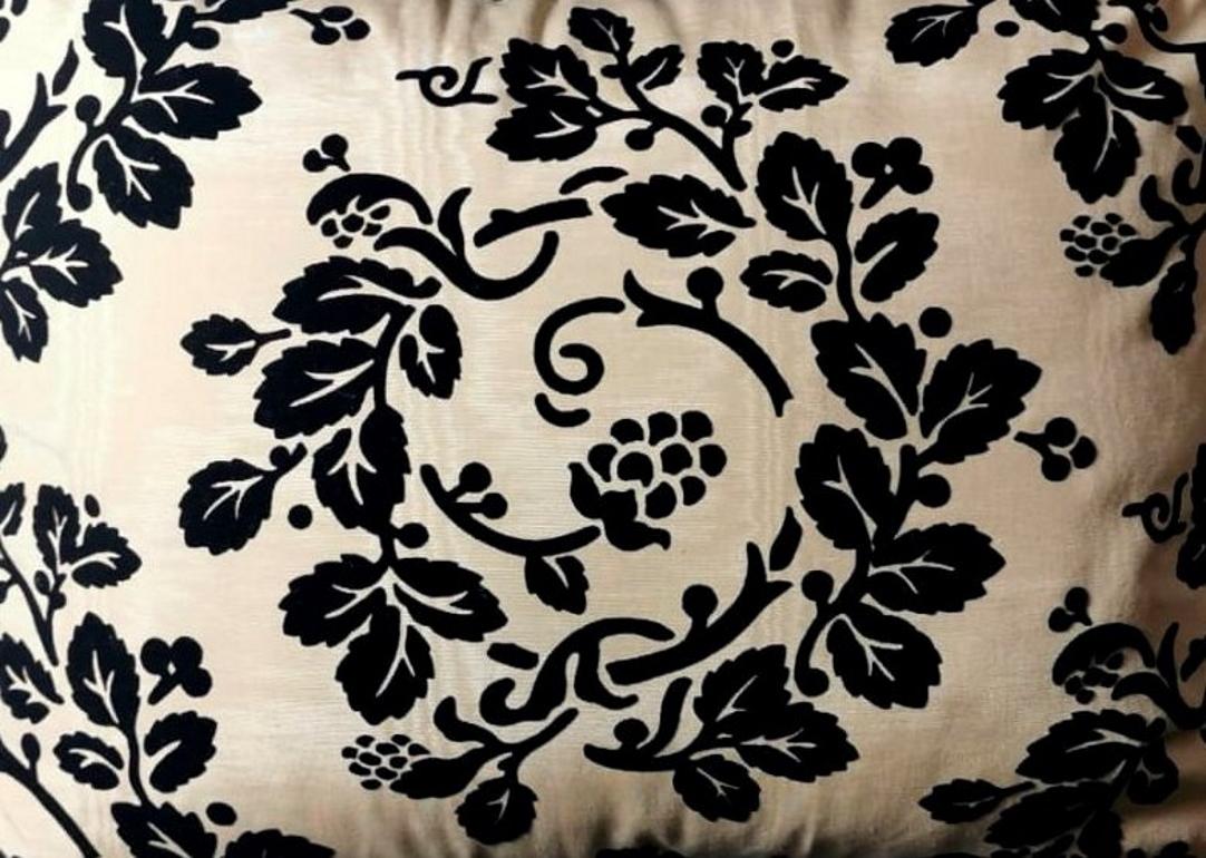Modern Italian Pillow Handmade in Dedar Moire’ Fabric Velvet on the Back 1960s