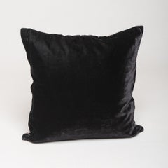 Pillow in Embroidered Black Velvet