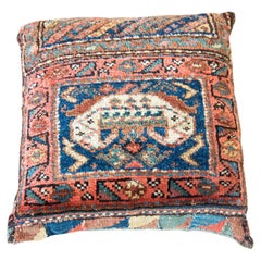 Antique Pillow Made from a Persian Rug Fragment