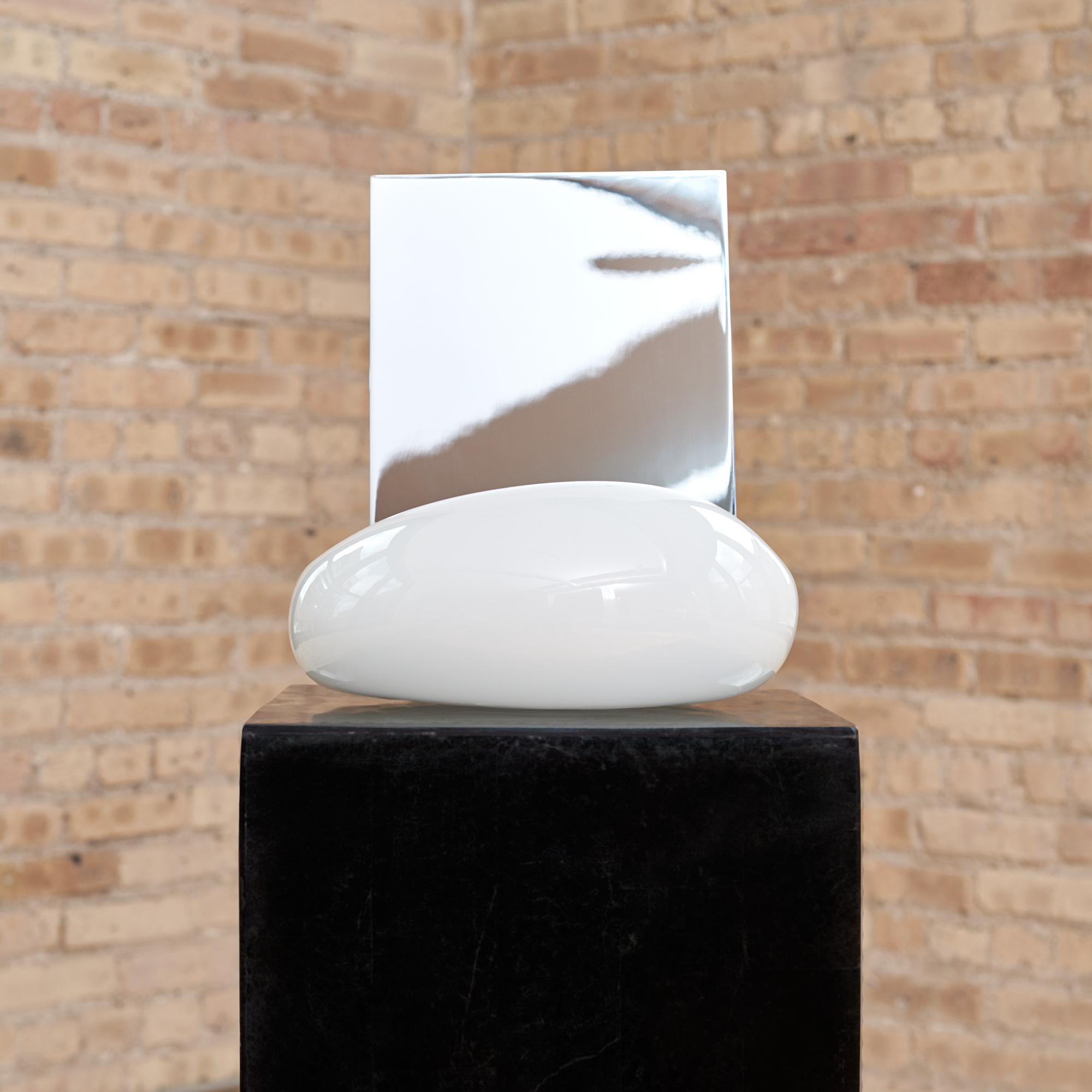 Modern Pillow Mirror Sculptural Table Lamp by Nicholas Pourfard For Sale