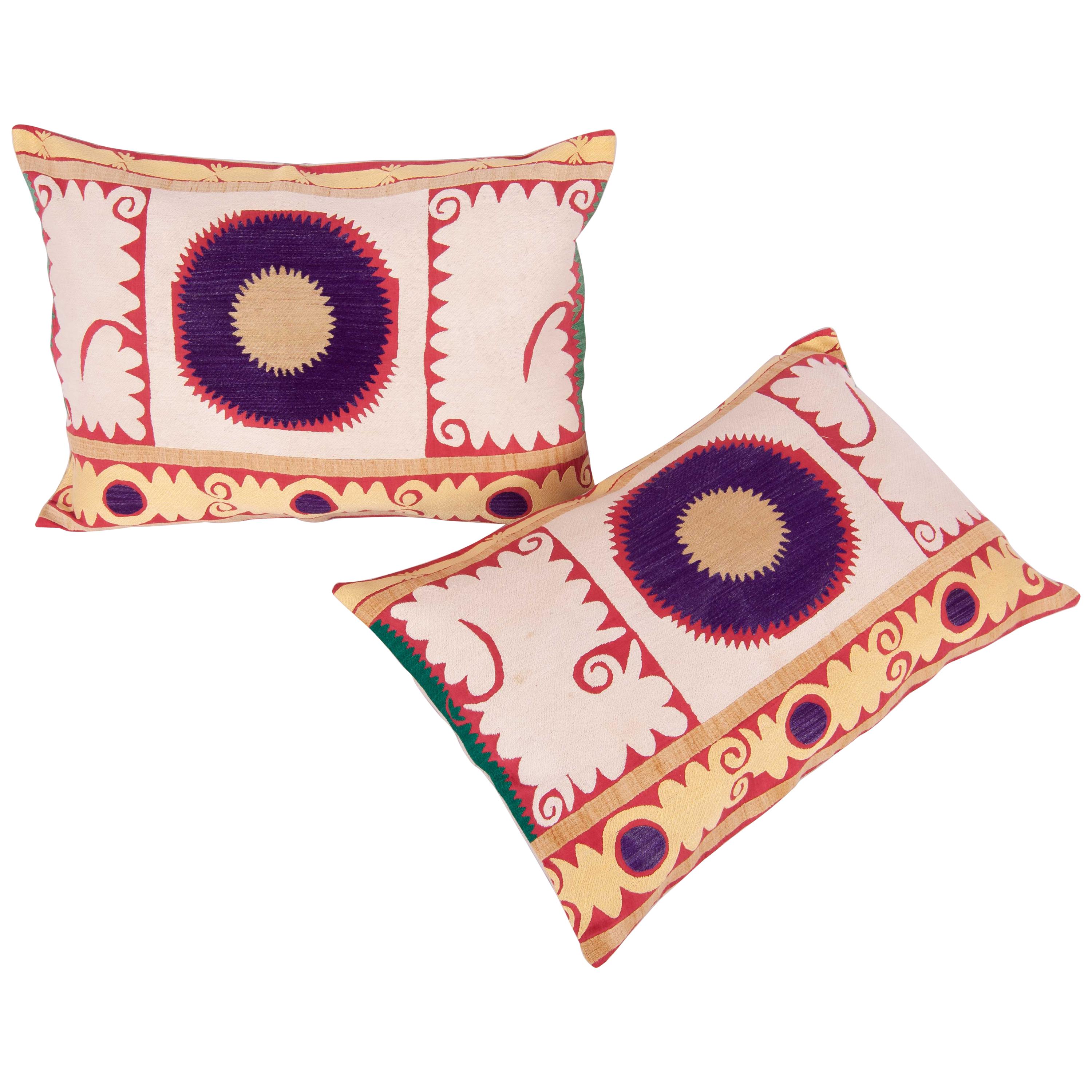 Pillow or Cushion Cases Fashioned from a Midcentury Suzani For Sale
