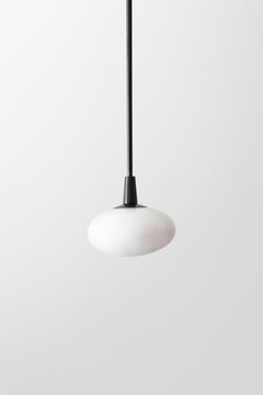 Pillow Pendant LED Pendant with Blown Glass and Thin Brass Stem 'baby'