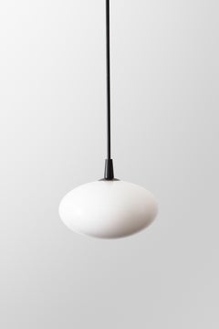 Pillow Pendant LED Pendant with Blown Glass and Thin Brass Stem 'mama'