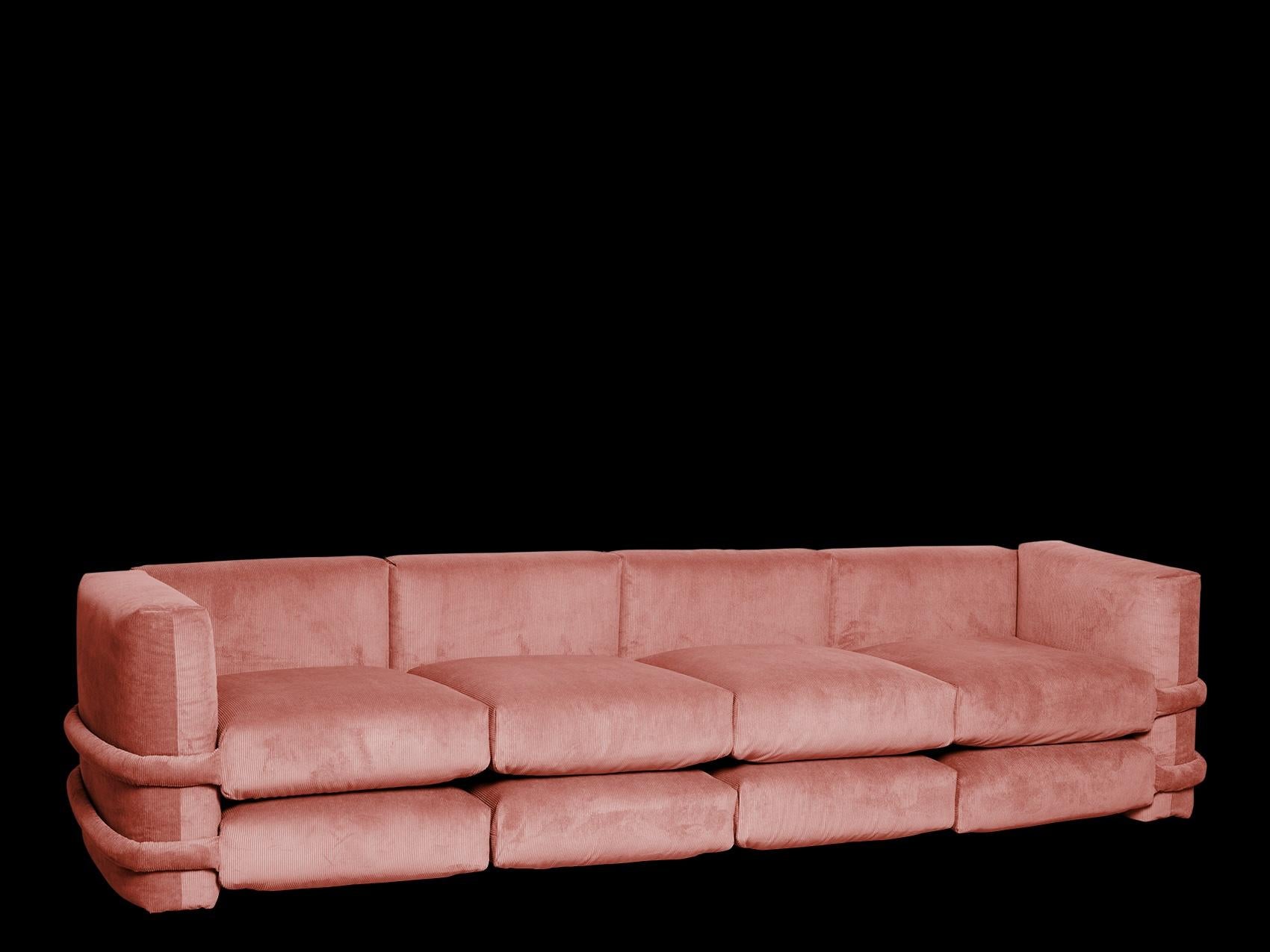 The Pillow Sofa is designed by Muller Van Severen and presented by BD. This sofa has been improved into a new playful and modular system. The independent pillows are crisp and richly hued, perfect for puzzling together to create a fusion of