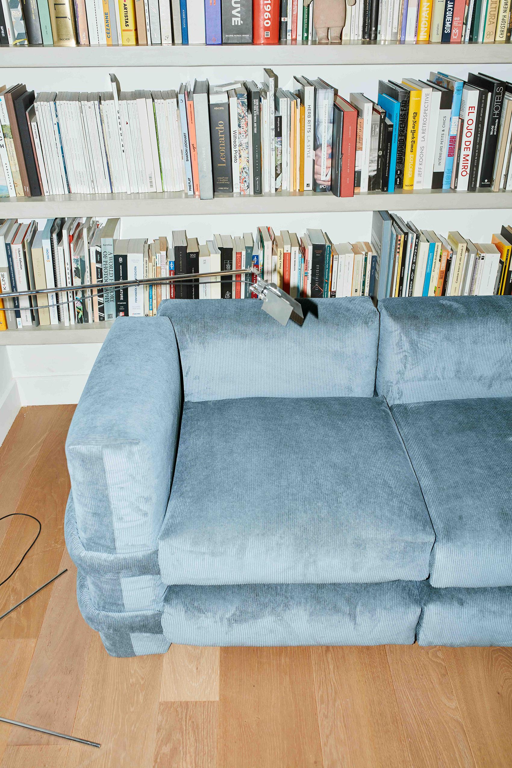 Polyester PILLOW SOFA BY Muller Van Severen, Corduroy, Coral, Four-Seaters For Sale