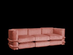 SOFA Pillow de Muller Van Severen, en velours côtelé, corail, à trois niveaux