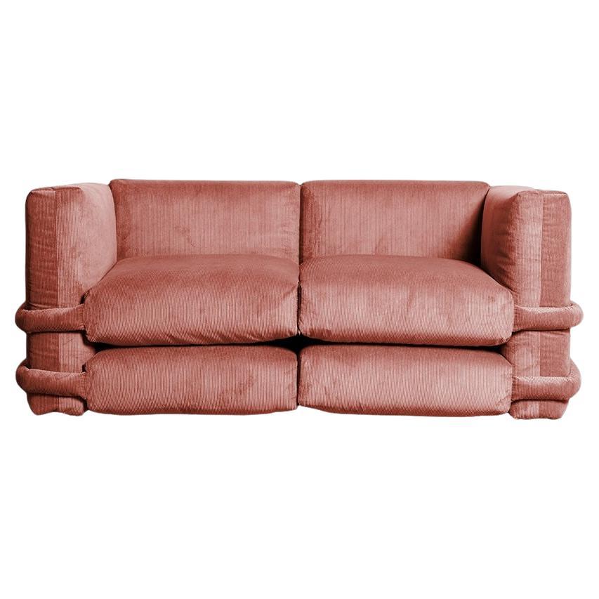 PILLOW SOFA BY Muller Van Severen, Corduroy, Coral, Two-Seaters