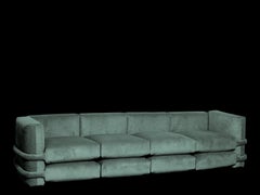 DIVANO PILOTA DI Muller Van Severen, Velluto a coste, Foresta verde, Quattro Posti