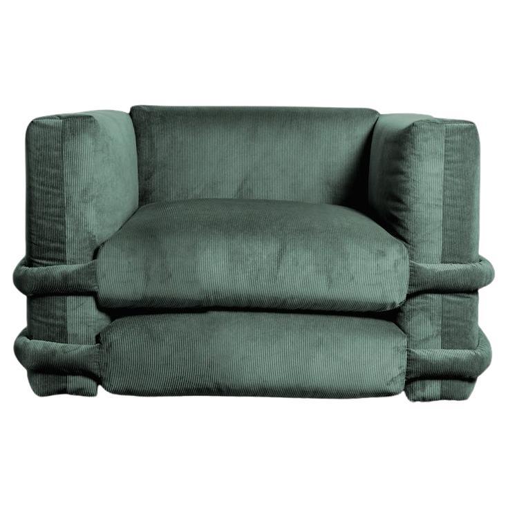 PILLOW SOFA BY Muller Van Severen, Corduroy, Green Forest, Individual Module