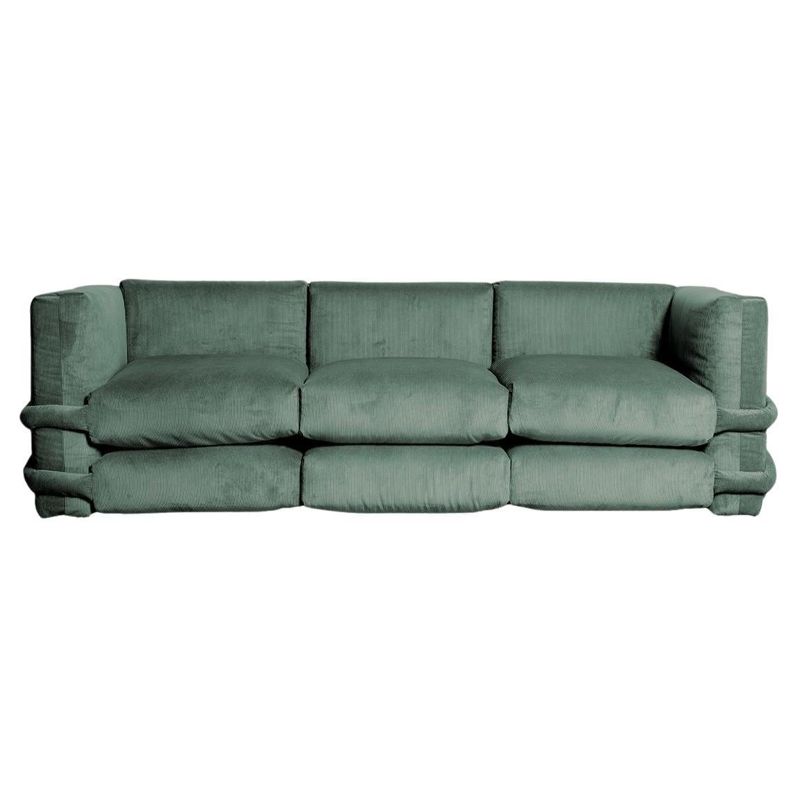 SoFA Pillow de Muller Van Severen, Corduroy, Forêt verte, à trois niveaux en vente