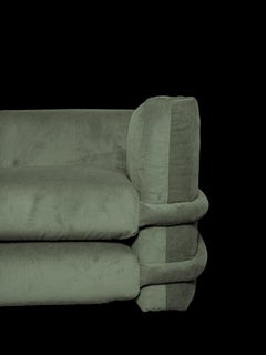 PILLOW SOFA BY Muller Van Severen, Corduroy, Green Forest, Two-Seaters