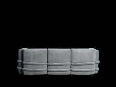 SoFA Pillow de Muller Van Severen, en velours côtelé gris à trois places