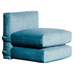 PILLOW SOFA BY Muller Van Severen, Corduroy, Sky Blue, Central Module