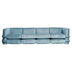 SOFÁ PILLOW DE Muller Van Severen, Pana, Azul cielo, Cuatro plazas