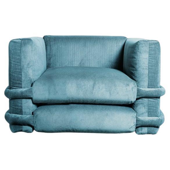 PILLOW SOFA BY Muller Van Severen, Corduroy, Sky Blue, Individual Module