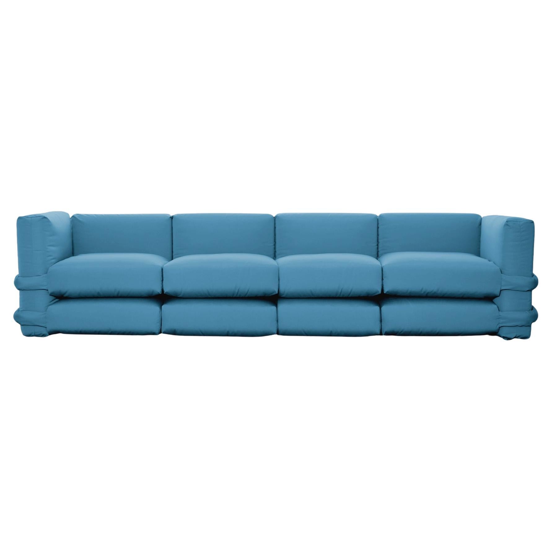 SOFA Pillow de Muller Van Severen, coton, bleu, quatre places en vente