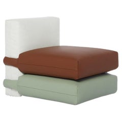 "Sofá Almohada" Muller Van Severen, MintGreen Brown White, asiento individual de cuero