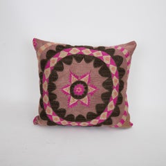 Pillowcase Made from a 1930s Densely Embroidered Tashkent Suzani, Uzbekistan