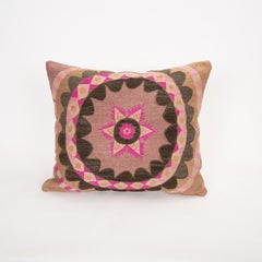 Pillowcase Made from a 1930s Densely Embroidered Tashkent Suzani, Uzbekistan