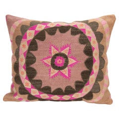 Pillowcase Made from a 1930s Densely Embroidered Tashkent Suzani, Uzbekistan