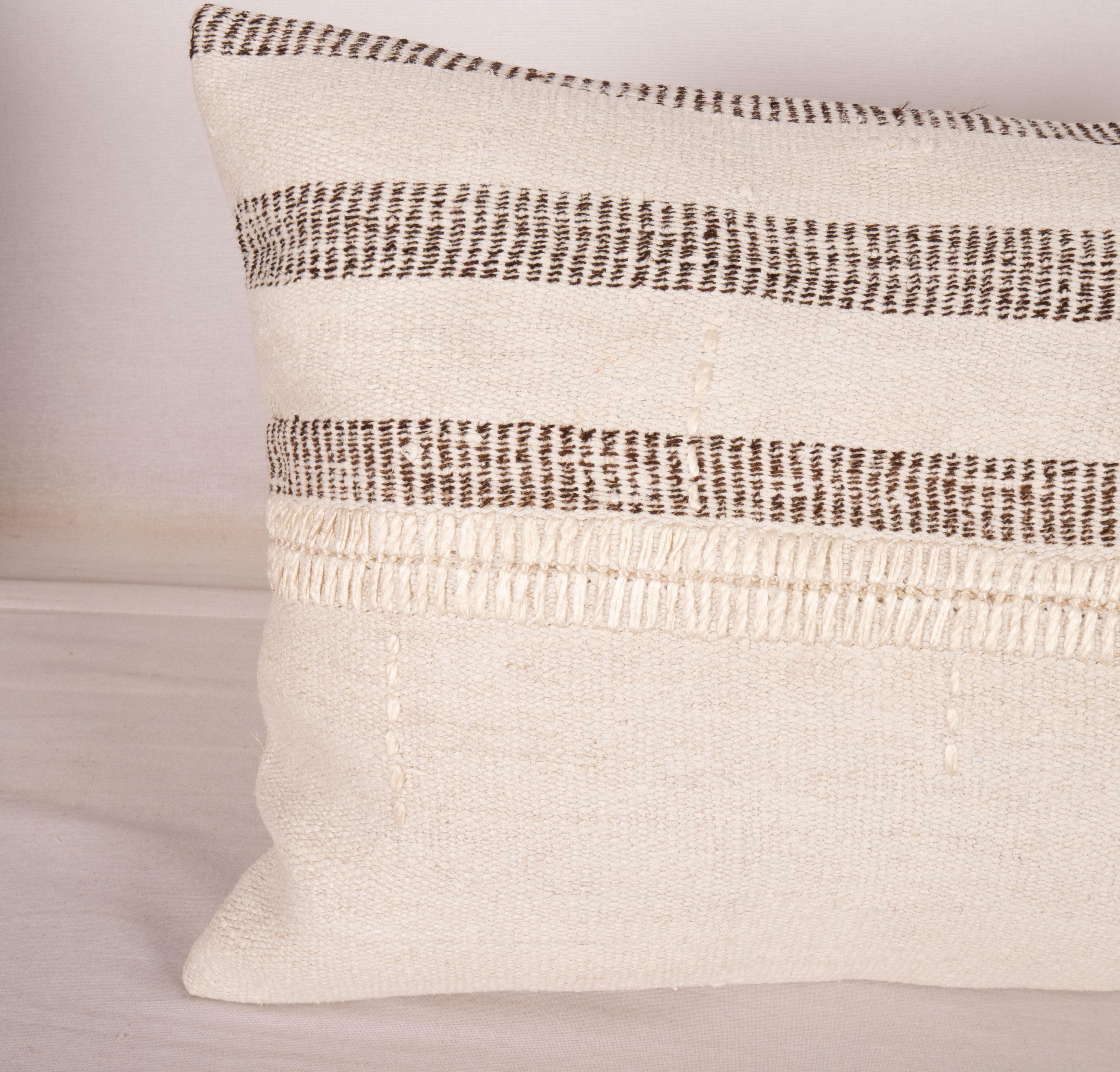Kilim Pillowcase Made from a 1960s Hemp Rug For Sale