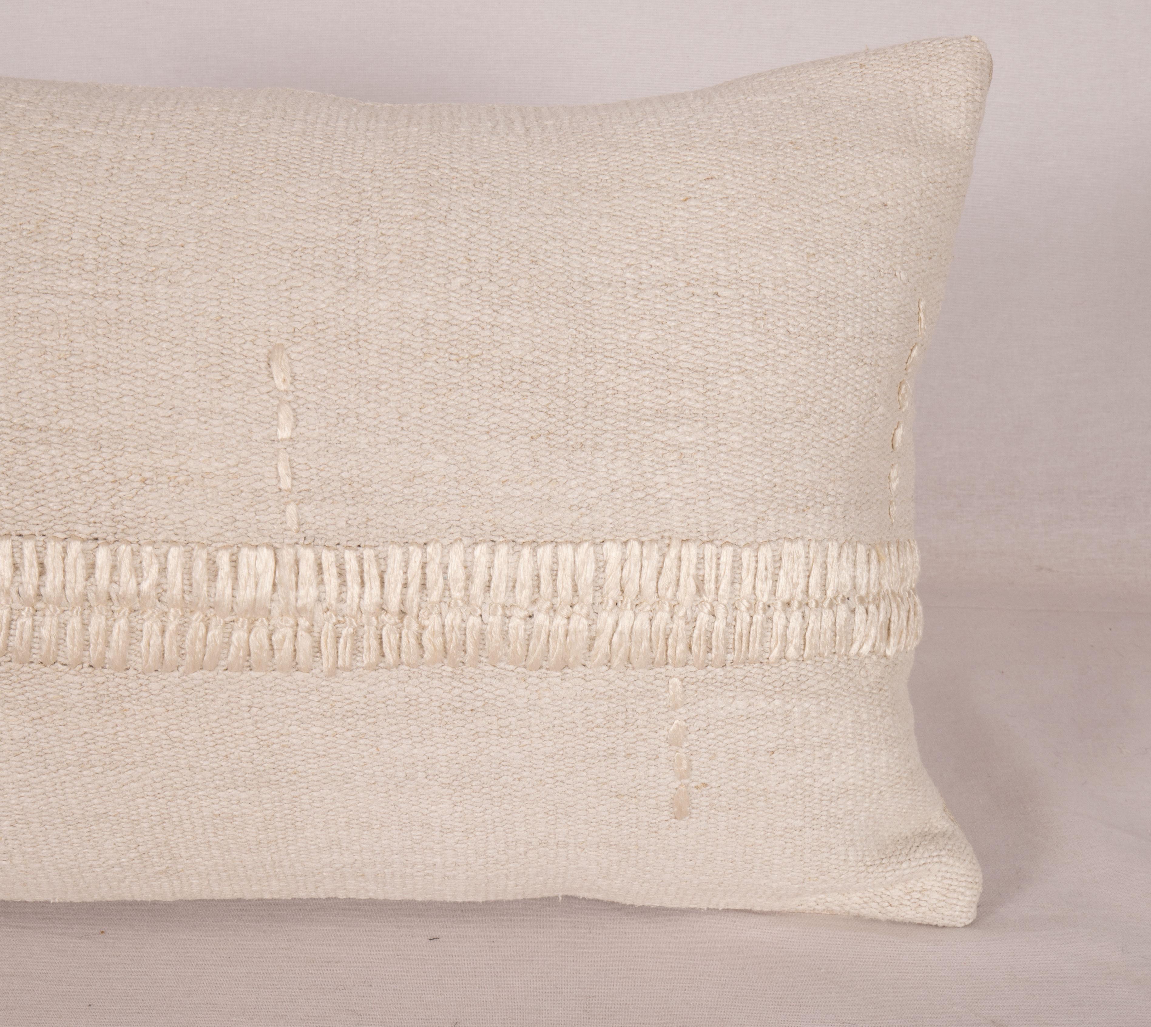 Turkish Pillowcase Made from a 1960s Hemp Rug For Sale