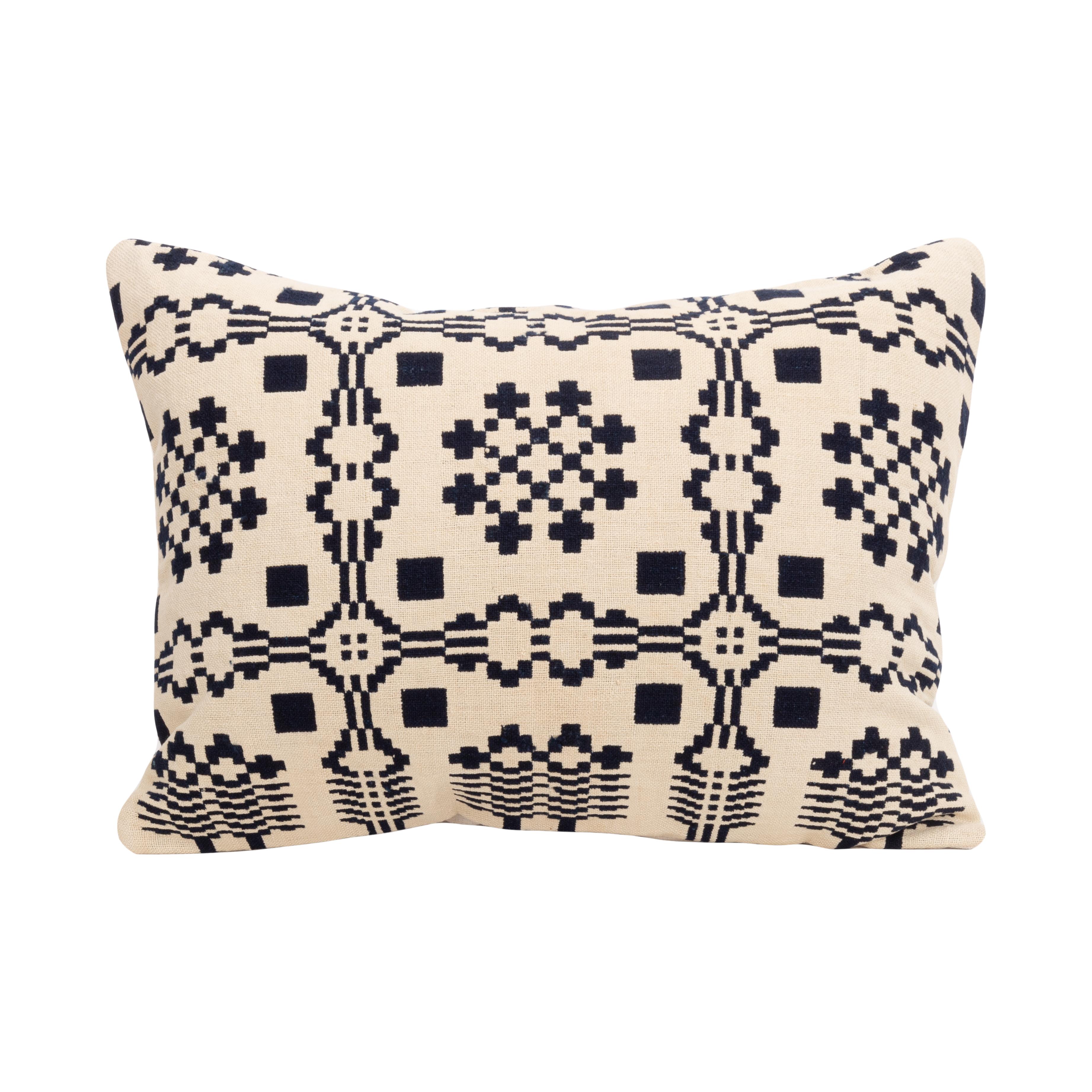 Pillowcase Made from a 19th C. American Linen Coverlet