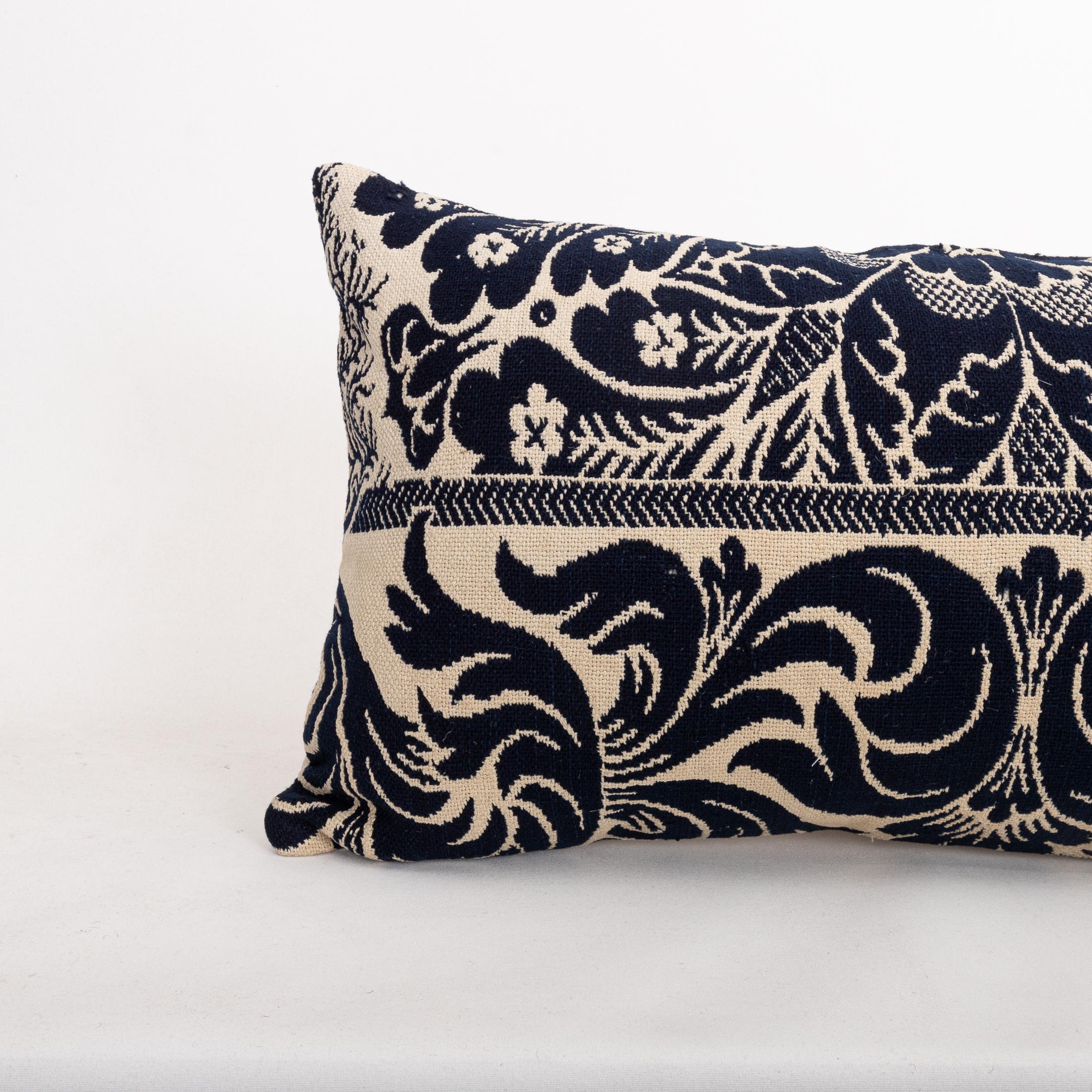 Funda de almohada hecha a partir de una colcha de lino americana del siglo XIX clásico estadounidense en venta