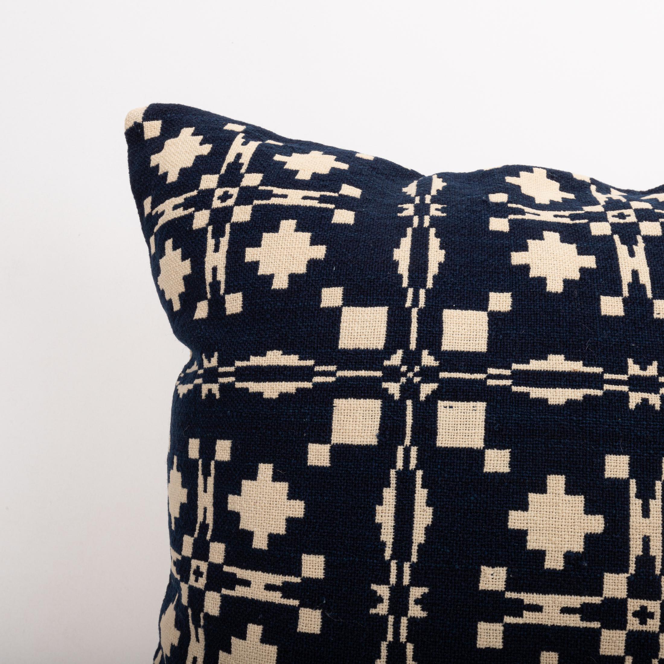 Funda de almohada hecha a partir de una colcha de lino americana del siglo XIX clásico estadounidense en venta