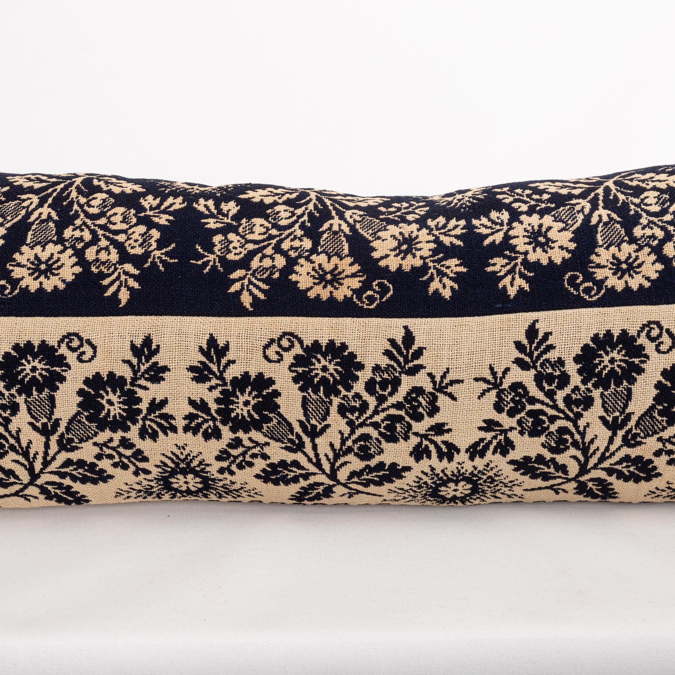 Funda de almohada hecha a partir de una colcha de lino americana del siglo XIX Estadounidense en venta