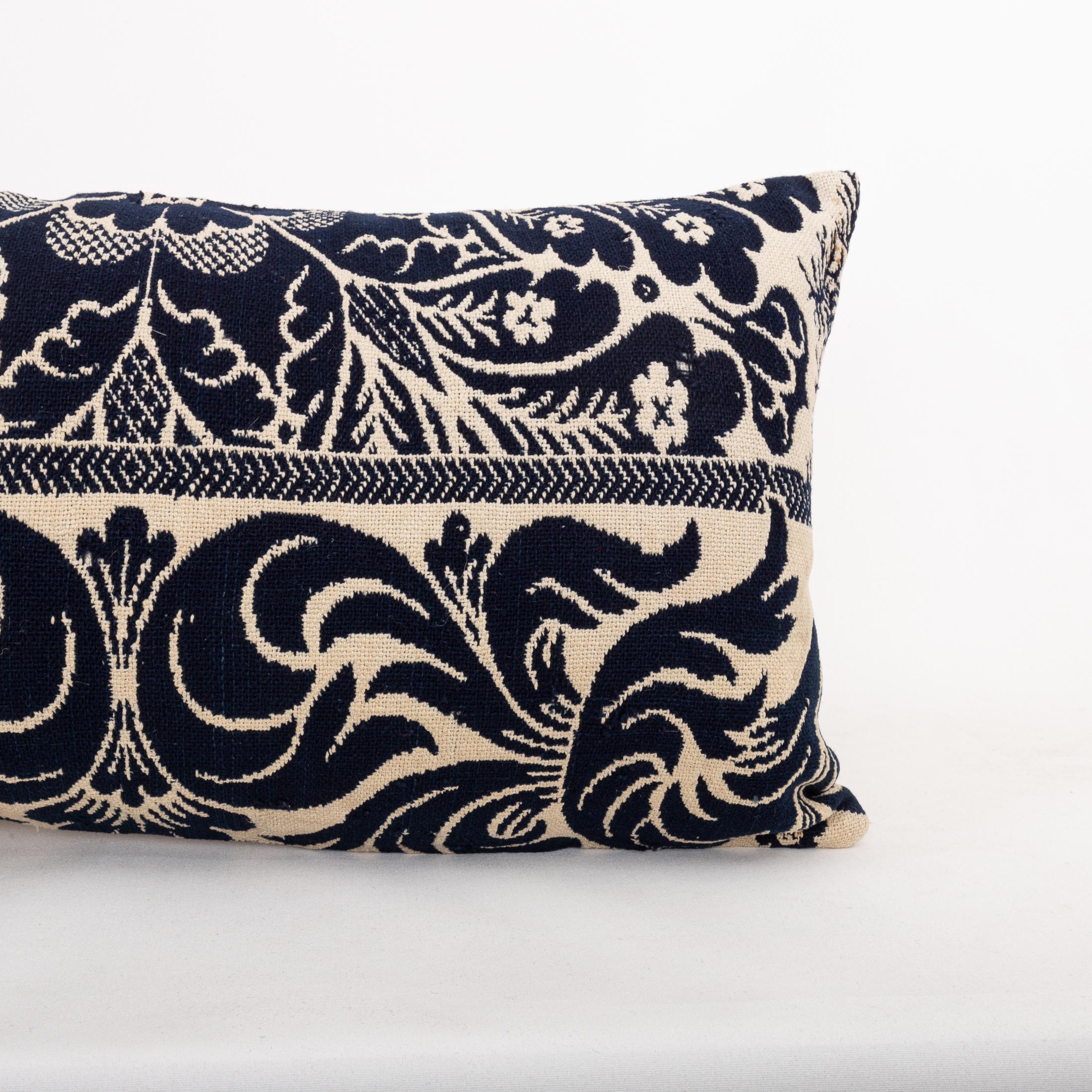 Funda de almohada hecha a partir de una colcha de lino americana del siglo XIX Tejido en venta