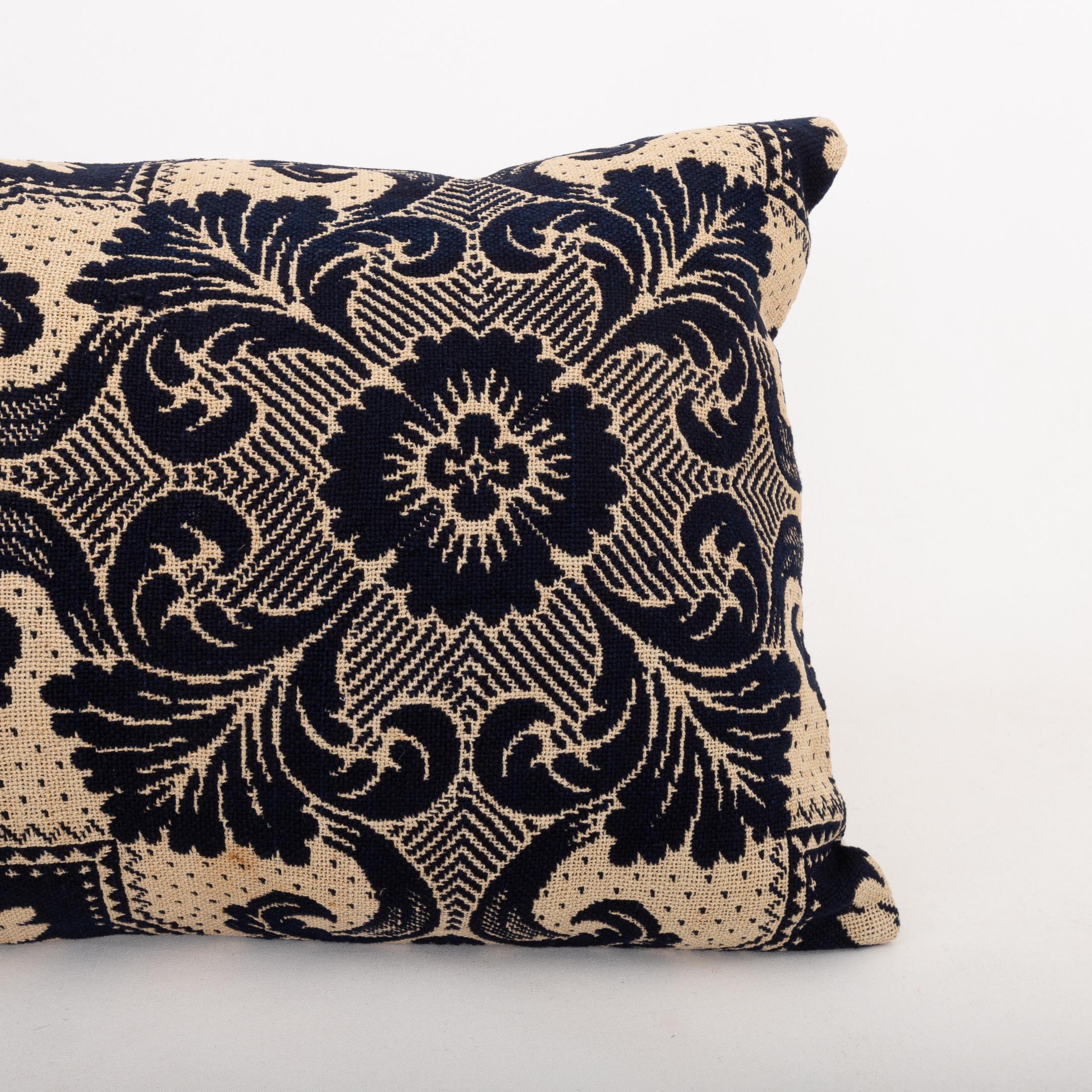 Tissage Taie d'oreiller réalisée à partir d'un couvre-lit américain du 19e C. en vente