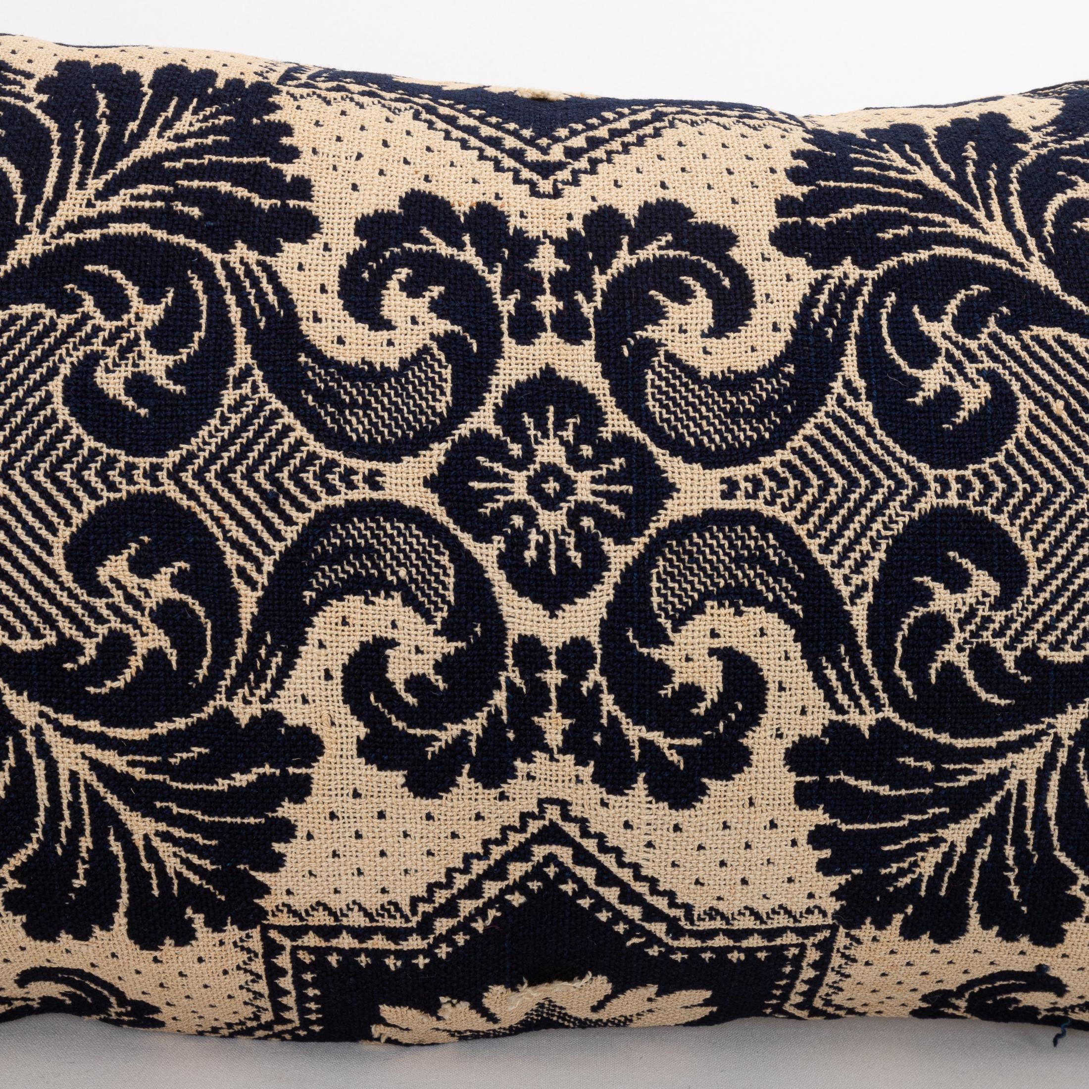 Tissage Taie d'oreiller réalisée à partir d'un couvre-lit américain du 19e C. en vente